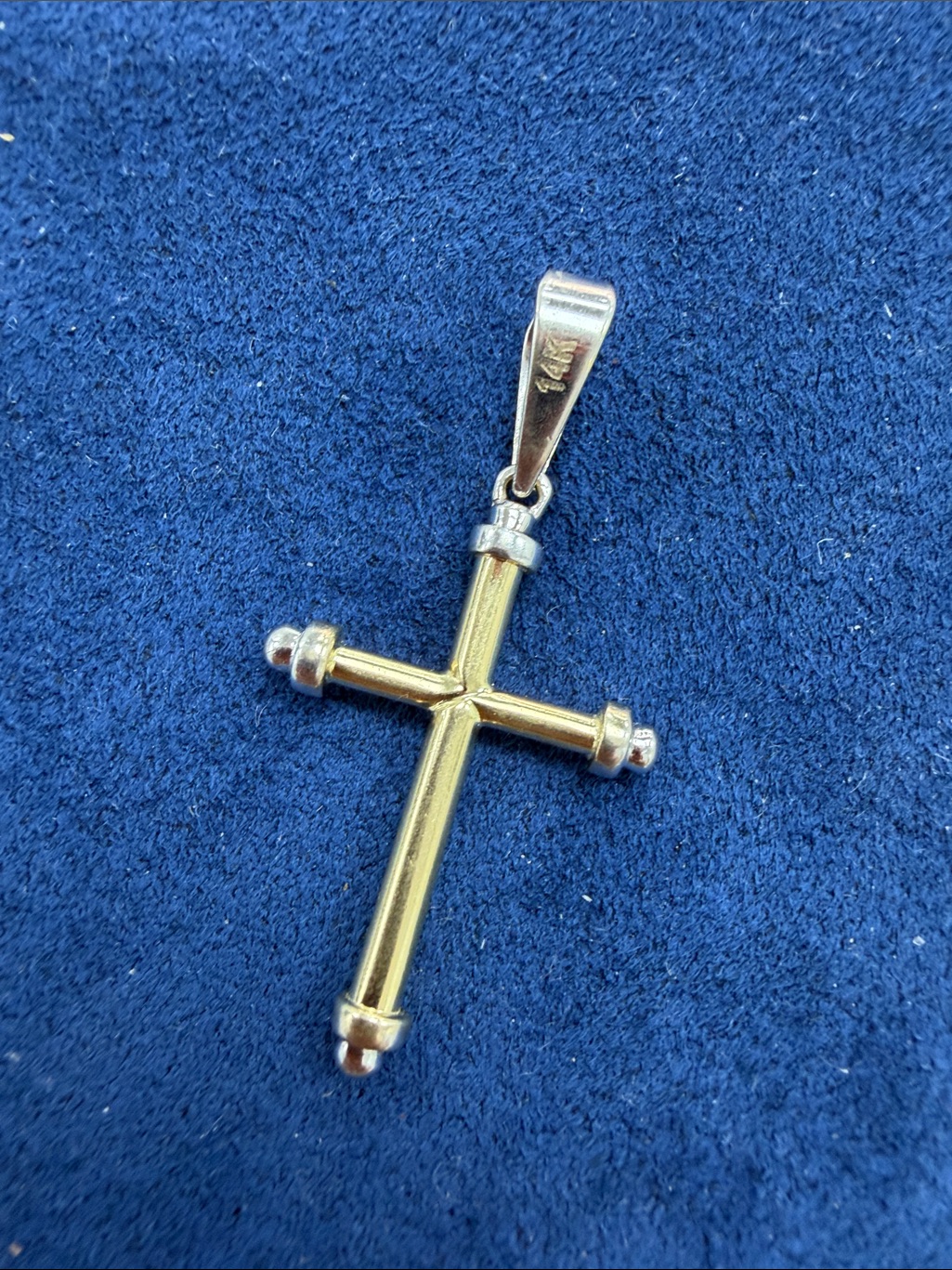 14k Two Tone Cross